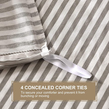 Load image into Gallery viewer, Natural Cotton Grey Striped Duvet Cover Sets - JELLYMONI