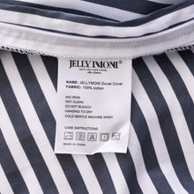 Load image into Gallery viewer, Natural Cotton Navy Blue Striped Duvet Cover Sets - JELLYMONI