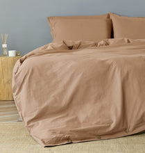 Load image into Gallery viewer, Washed Cotton Duvet Cover Set Rust with Button Closure - JELLYMONI