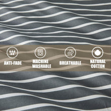 Load image into Gallery viewer, Natural Cotton Dark Grey Striped Duvet Cover Sets - JELLYMONI