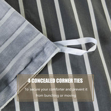 Load image into Gallery viewer, Natural Cotton Dark Grey Striped Duvet Cover Sets - JELLYMONI