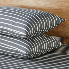 Load image into Gallery viewer, Natural Cotton Dark Grey Striped Duvet Cover Sets - JELLYMONI