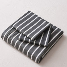 Load image into Gallery viewer, Natural Cotton Dark Grey Striped Duvet Cover Sets - JELLYMONI