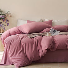 Load image into Gallery viewer, JELLYMONI Duvet Cover Twin/Full/Queen/King Size - 100% Washed Cotton Comforter Cover with Linen-Like Texture, Breathable &amp; Soft Bedding for Modern Home, Guest Room and Everyday Use,1 Duvet Cover &amp; Pillowcase

