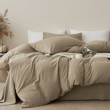 Load image into Gallery viewer, JELLYMONI Duvet Cover Twin/Full/Queen/King Size - 100% Washed Cotton Comforter Cover with Linen-Like Texture, Breathable &amp; Soft Bedding for Modern Home, Guest Room and Everyday Use,1 Duvet Cover &amp; Pillowcase
