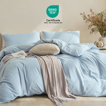 Load image into Gallery viewer, JELLYMONI Duvet Cover Twin/Full/Queen/King Size - 100% Washed Cotton Comforter Cover with Linen-Like Texture, Breathable &amp; Soft Bedding for Modern Home, Guest Room and Everyday Use,1 Duvet Cover &amp; Pillowcase
