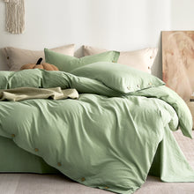 Load image into Gallery viewer, JELLYMONI 100% Washed Cotton Duvet Cover Twin/Full/Queen/King – Soft, Breathable Linen-Look Bedding with Natural Wrinkle Texture, Button Closure, 3-Piece Set Breathe Easy in Bedroom Comfort
