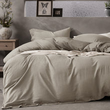Load image into Gallery viewer, JELLYMONI 100% Washed Cotton Duvet Cover Twin/Full/Queen/King – Soft, Breathable Linen-Look Bedding with Natural Wrinkle Texture, Button Closure, 3-Piece Set Breathe Easy in Bedroom Comfort
