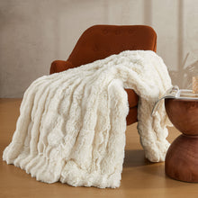 Load image into Gallery viewer, JELLYMONI Faux Fur Throw Blanket,  Fuzzy Cozy Plush Bubble Bed Throw Blanket
