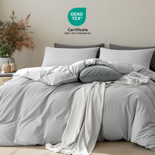 Load image into Gallery viewer, JELLYMONI Duvet Cover Twin/Full/Queen/King Size - 100% Washed Cotton Comforter Cover with Linen-Like Texture, Breathable &amp; Soft Bedding for Modern Home, Guest Room and Everyday Use,1 Duvet Cover &amp; Pillowcase
