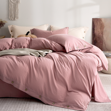 Load image into Gallery viewer, JELLYMONI 100% Washed Cotton Duvet Cover Twin/Full/Queen/King – Soft, Breathable Linen-Look Bedding with Natural Wrinkle Texture, Button Closure, 3-Piece Set Breathe Easy in Bedroom Comfort
