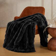 Load image into Gallery viewer, JELLYMONI Faux Fur Throw Blanket,  Fuzzy Cozy Plush Bubble Bed Throw Blanket
