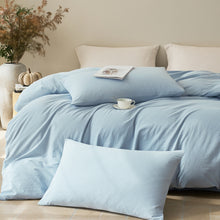 Load image into Gallery viewer, JELLYMONI Duvet Cover Twin/Full/Queen/King Size - 100% Washed Cotton Comforter Cover with Linen-Like Texture, Breathable &amp; Soft Bedding for Modern Home, Guest Room and Everyday Use,1 Duvet Cover &amp; Pillowcase
