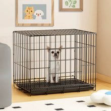 Load image into Gallery viewer, Foldable Black Dog Crate – Heavy Duty Metal Kennel for Pets
