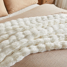 Load image into Gallery viewer, JELLYMONI Faux Fur Throw Blanket,  Fuzzy Cozy Plush Bubble Bed Throw Blanket
