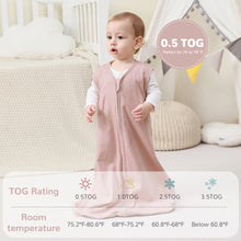 Load image into Gallery viewer, JELLYMONI Baby Sleep Sack 100% Cotton Wearable Blanket, 0.5 TOG Soft Lightweight Toddler Sleeping Sack 3 Pack 2-Way Zipper Newborn Sleep Sacks
