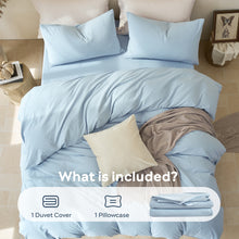 Load image into Gallery viewer, JELLYMONI Duvet Cover Twin/Full/Queen/King Size - 100% Washed Cotton Comforter Cover with Linen-Like Texture, Breathable &amp; Soft Bedding for Modern Home, Guest Room and Everyday Use,1 Duvet Cover &amp; Pillowcase
