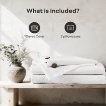 Load image into Gallery viewer, JELLYMONI 100% Washed Cotton Duvet Cover Twin/Full/Queen/King – Soft, Breathable Linen-Look Bedding with Natural Wrinkle Texture, Button Closure, 3-Piece Set Breathe Easy in Bedroom Comfort
