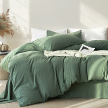 Load image into Gallery viewer, JELLYMONI Duvet Cover Twin/Full/Queen/King Size - 100% Washed Cotton Comforter Cover with Linen-Like Texture, Breathable &amp; Soft Bedding for Modern Home, Guest Room and Everyday Use,1 Duvet Cover &amp; Pillowcase
