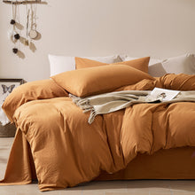 Load image into Gallery viewer, JELLYMONI Duvet Cover Twin/Full/Queen/King Size - 100% Washed Cotton Comforter Cover with Linen-Like Texture, Breathable &amp; Soft Bedding for Modern Home, Guest Room and Everyday Use,1 Duvet Cover &amp; Pillowcase
