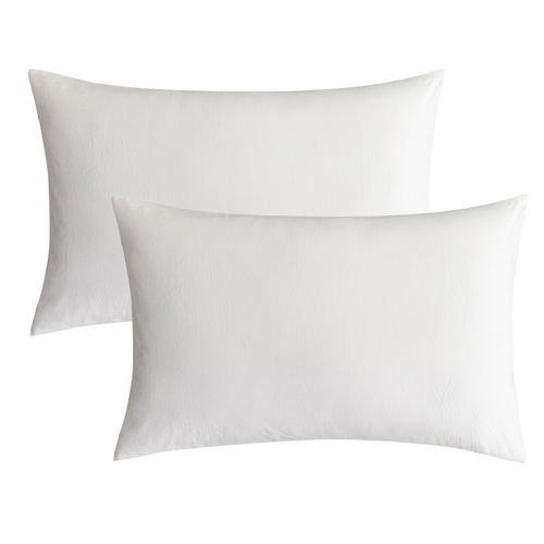 JELLYMONI White 100% Washed Cotton Pillowcases with Envelope Closure - JELLYMONI