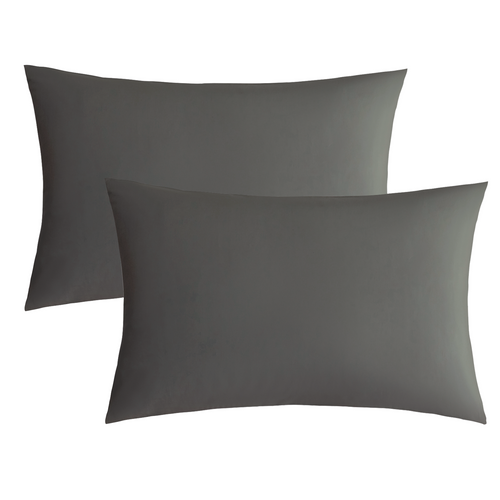 JELLYMONI Gray 100% Washed Cotton Pillowcases with Envelope Closure - JELLYMONI