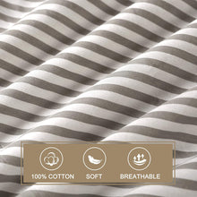 Load image into Gallery viewer, Natural Cotton Grey Striped Duvet Cover Sets - JELLYMONI
