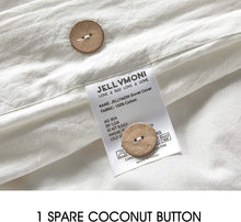 Load image into Gallery viewer, Washed Cotton Duvet Cover Set Pure White with Button Closure - JELLYMONI
